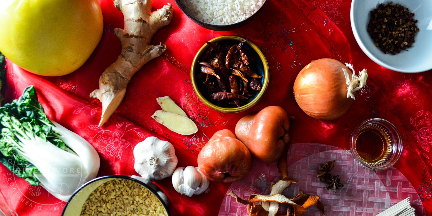 A selection of ingredients used to make East Asian vegetarian dishes - Diversivore.com