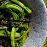 Stir fried yu choy sum with ginger and garlic - Diversivore.com