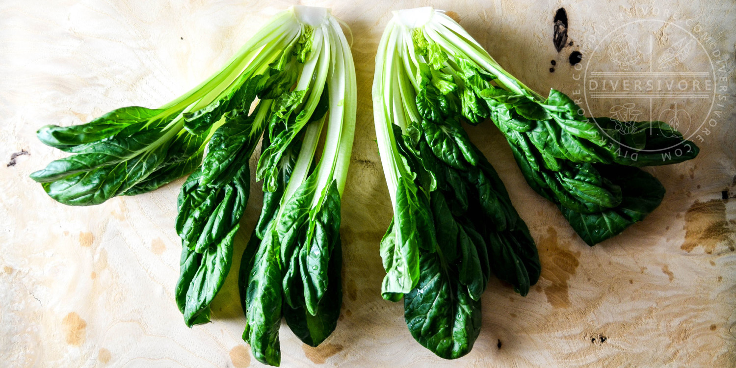 Tatsoi (Rosette Bok Choy) halved - Diversivore.com