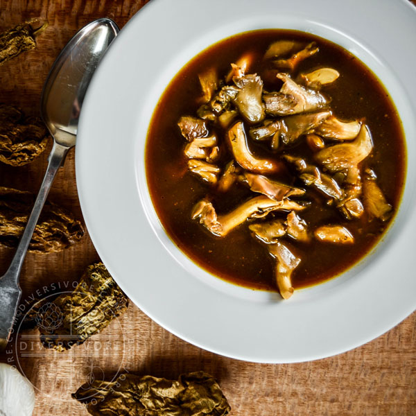 Smoky Vegan Oyster Mushroom Soup with Chipotles