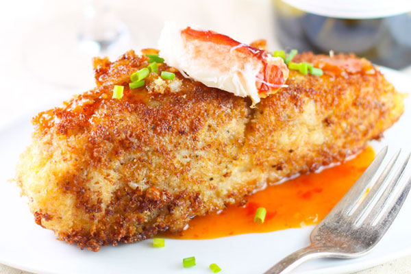 Crab-encrusted halibut