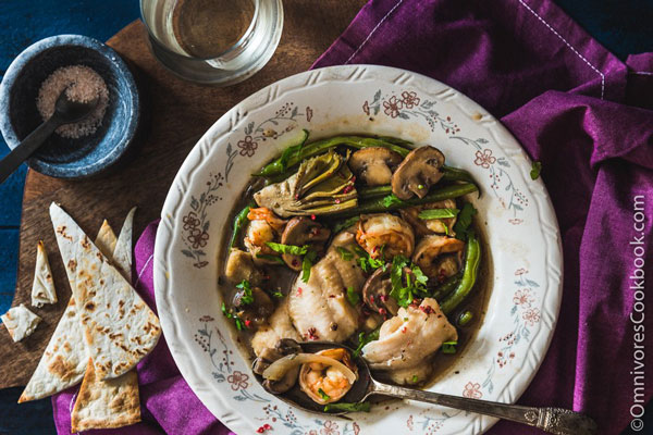 Mushroom seafood stew