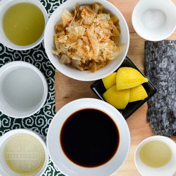 Ingredients for making ponzu sauce (aka ponzu shoyu)