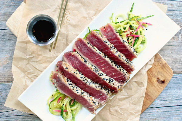 Sesame crusted ahi tuna steak