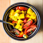 Mango and Tomato Salad (or Salsa) with Mint Chimichurri - Diversivore.com