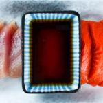 Ponzu sauce (ponzu shoyu), made from scratch, with salmon and tuna sashimi and shredded daikon - Diversivore.com