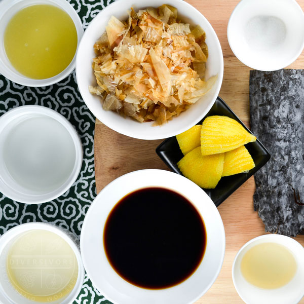 Ingredients for making ponzu shoyu