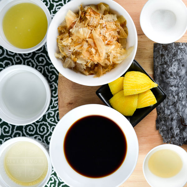 Various ingredients used to make ponzu shoyu