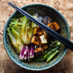 Five spice baked crispy tofu with seared bok choy and watermelon radishes - Diversivore.com