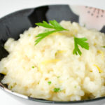 Japanese lemon herb risotto, made with sake in place of white wine and short grain Japanese rice -DJapanese lemon herb risotto, made with sake in place of white wine and short grain Japanese rice - Diversivore.com