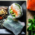 Pomelo salad rolls with hoisin garlic peanut sauce - Diversivore.com
