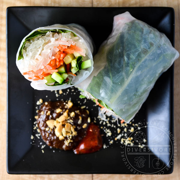 Vietnamese Salad Rolls made with white pomelo in place of the noodles