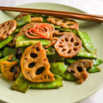 Stir fried snow peas with lotus root - Diversivore.com