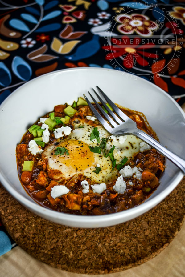 Shakshouka Rancheros - Eggs cooked in a Mexican tomato sauce