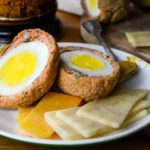 West Coast Scotch Eggs made with a fresh salmon 'sausage' wrapping - Diversivore.com