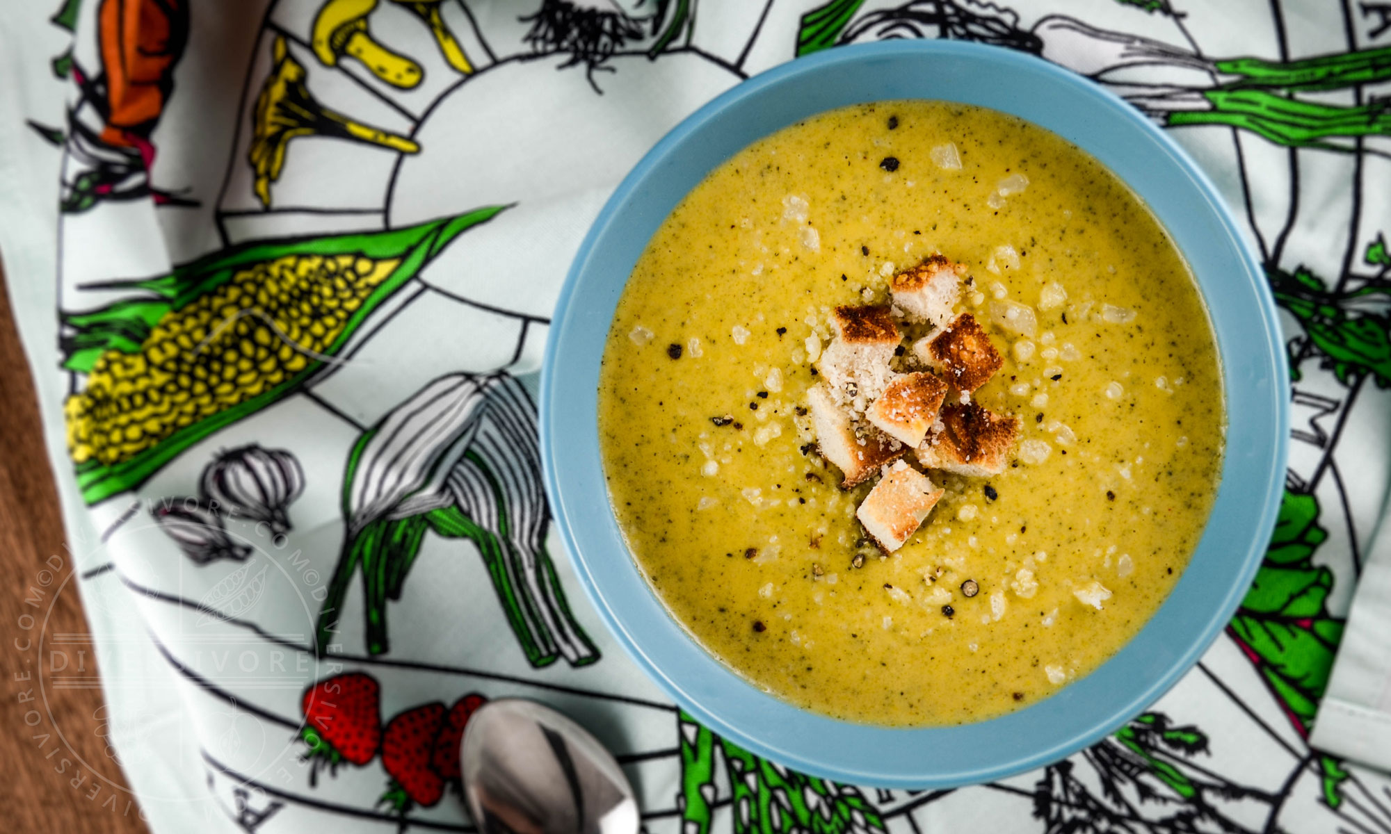 Broccoli Cheddar Soup with less fat than traditional recipes (but all of the taste!) - Diversivore.com