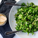Miner's Lettuce and Mizuna Salad with Rhubarb Poppy Seed Vinaigrette - Diversivore.com