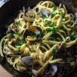 Pasta Vongole (Spaghetti, Linguine, or Fettuccine) with clams, white wine, and olive oil - from Apron Strings by Jan Wong - Diversivore.com