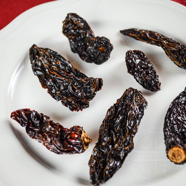 Dried and smoked morita chipotle chilies.