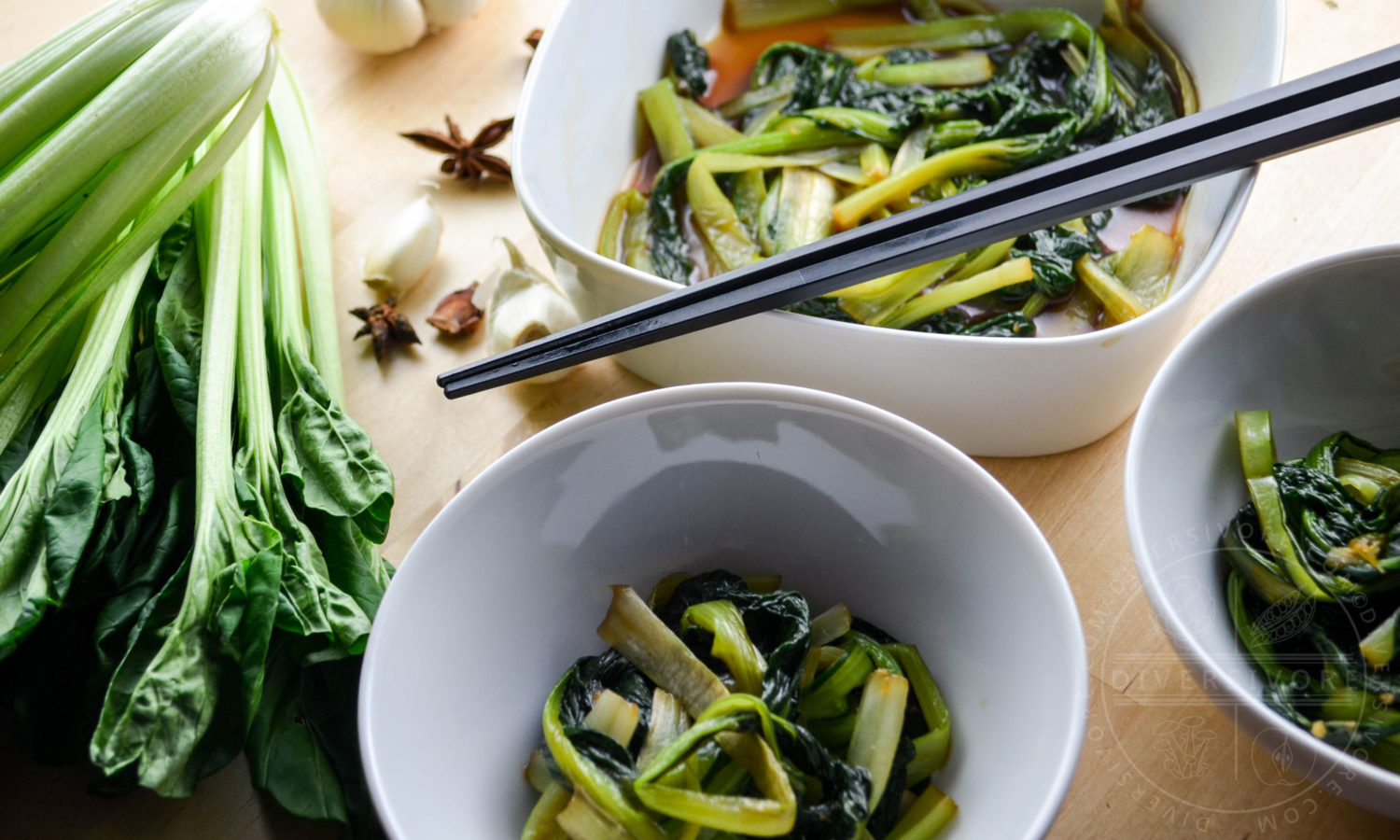 Universal Chinese Greens - Braised Tatsoi - Diversivore.com