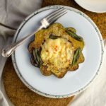 Squash Hole-in-One (aka Egg in a basket, aka Toad in the hole) made with eggs, acorn squash, aged cheddar, and fried sage - Diversivore.com