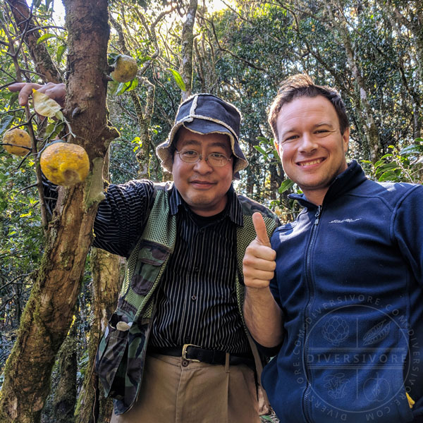 The author posing with Mr. Kawashima, a yuzu expert from Kochi, Japan