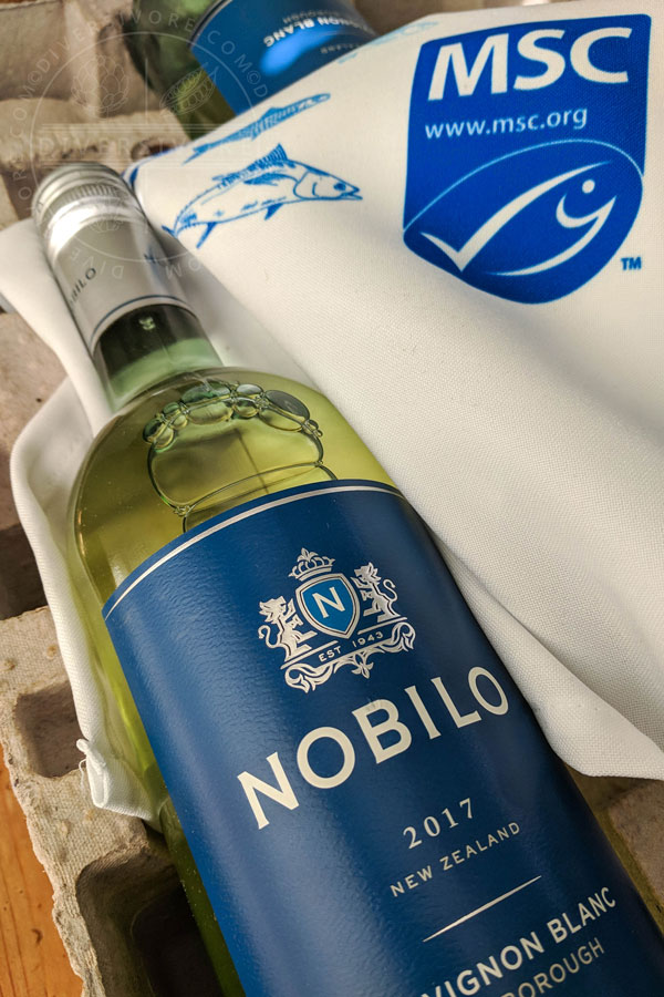 Nobilo Sauvignon Blanc alongside the Marine Stewardship Council logo