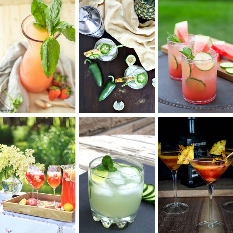 A compilation of cocktails from the Connecting Over Cocktails group collaboration