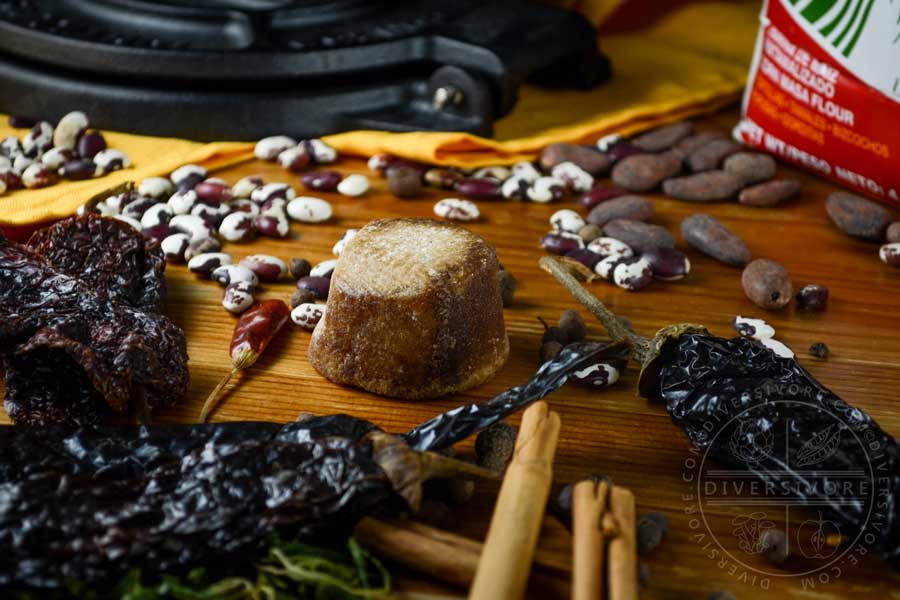 Mexican Ingredients scattered on a table