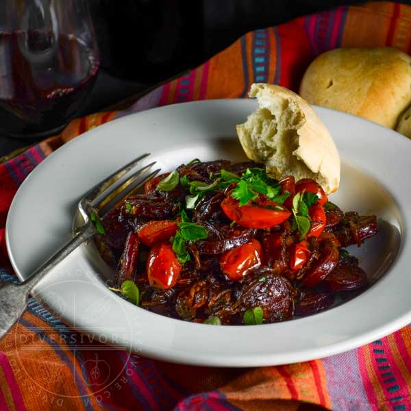 Red Wine with Blistered Cherry Tomatoes & Herbs