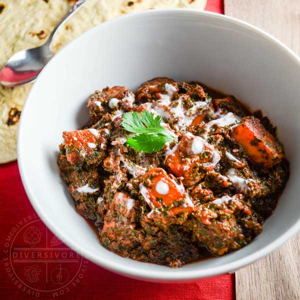 Saag Paneer with Beet & Horseradish Greens