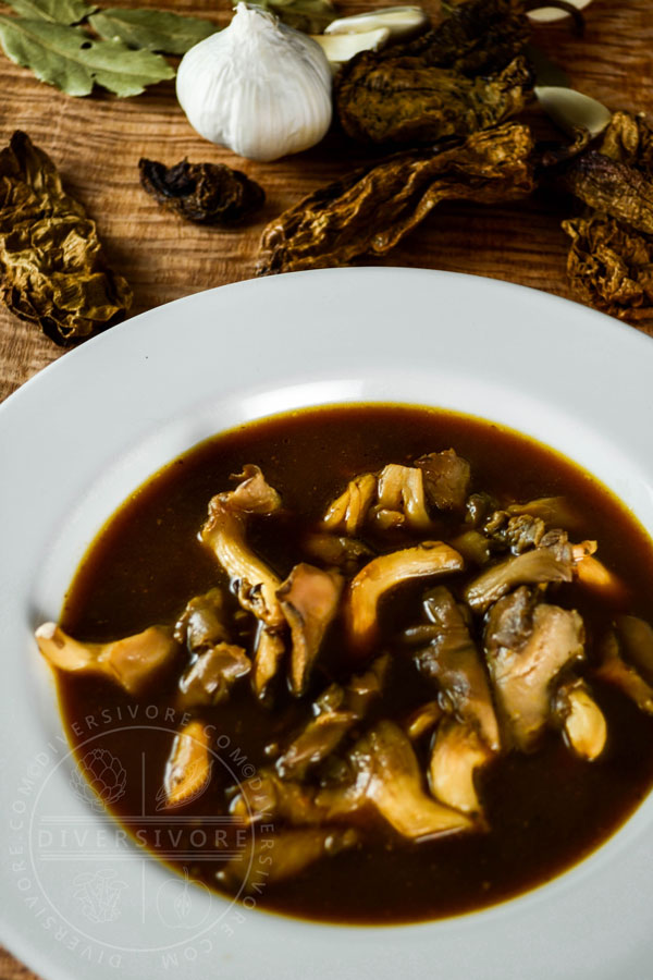Smoky Mexican Oyster Mushroom Soup with Chipotles