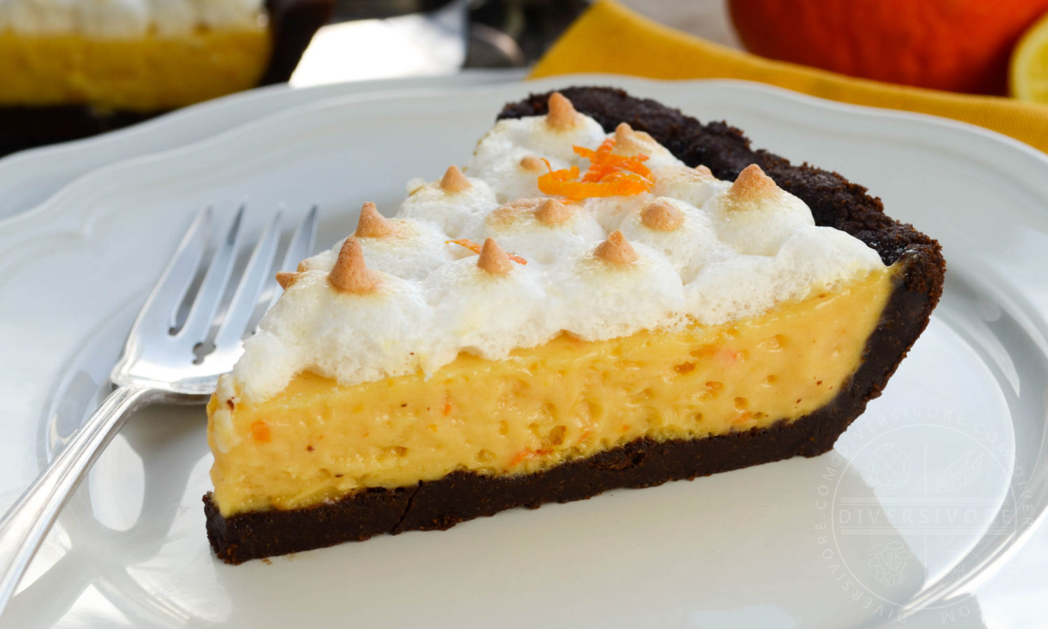 Seville (Sour) Orange and Lemon Pie with a Chocolate Graham Cracker Crust - Diversivore.com