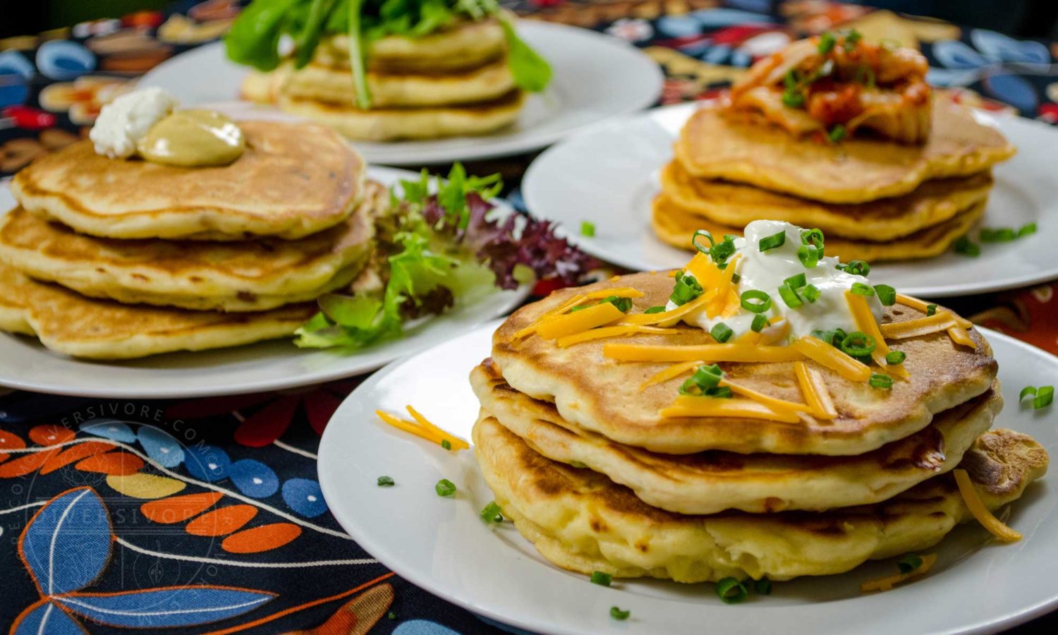 Savory pancakes with four different variations - Diversivore.com