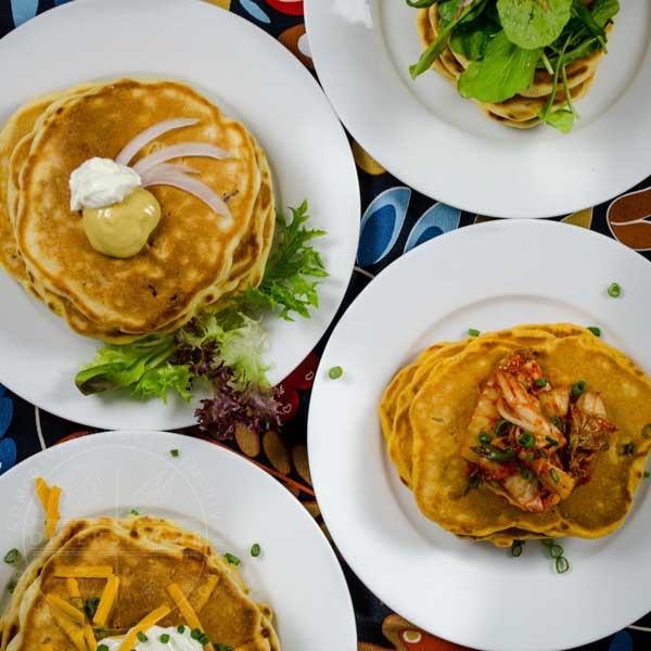 Savory Pancakes with four variations