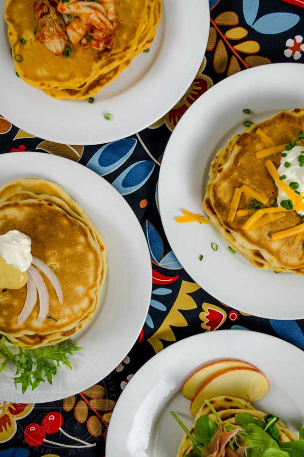 Savory Pancakes with four variations