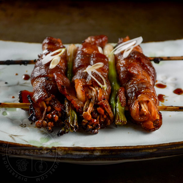 Bacon-wrapped Enoki mushrooms - coming soon on the site