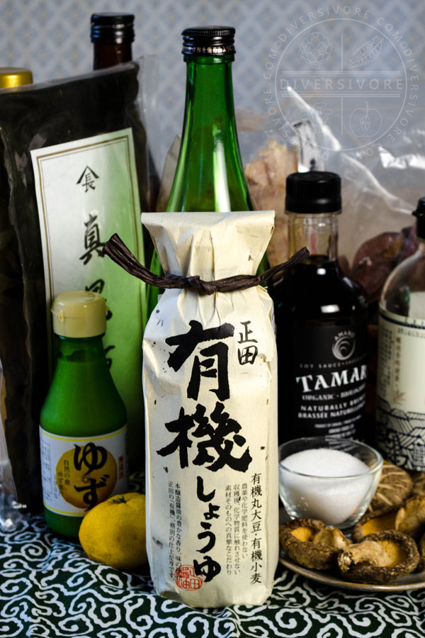 Various ingredients used to make ponzu shoyu