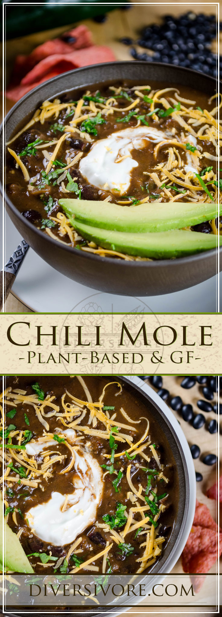Chili Mole Chili with Chocolate for Instant Pot or Slow Cooker (Vegan)