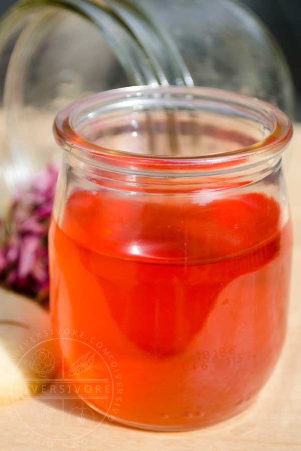 Sakura vinegar in a glass jar