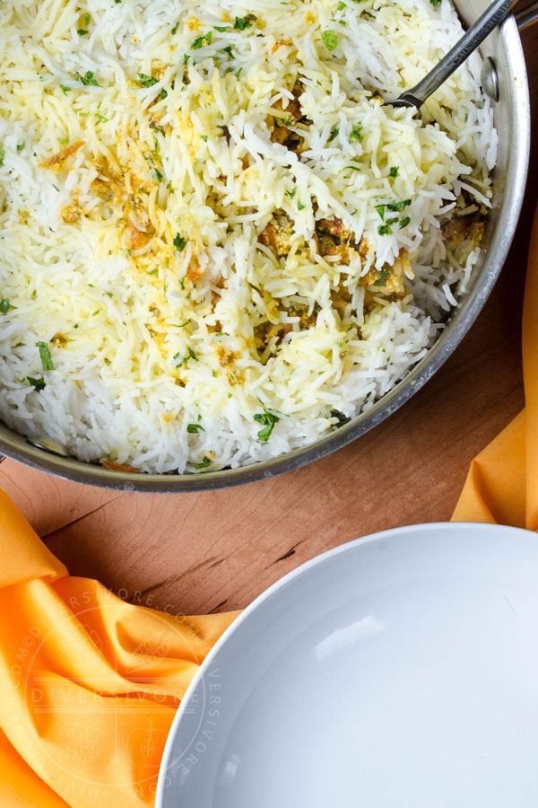 Hyderabadi egg biryani ready to be served