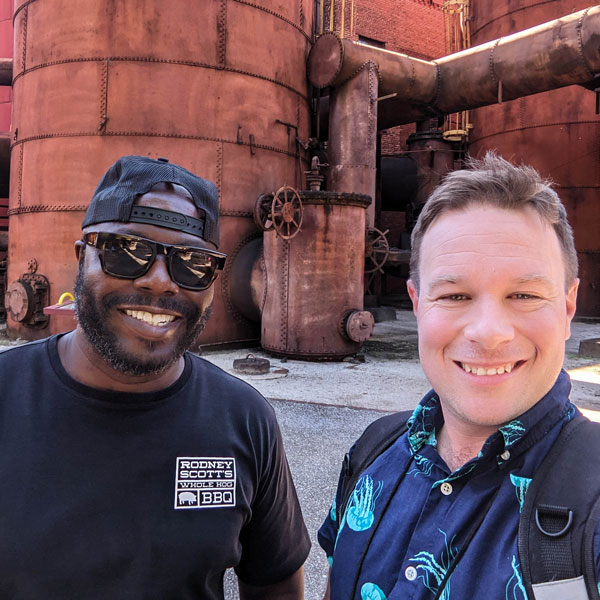 Sean with award-winning pitmaster Rodney Scott