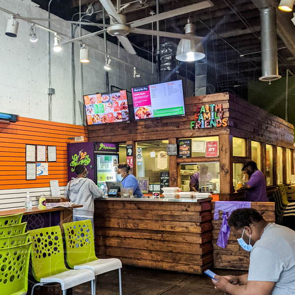 Interior of Yo' Mama's restaurant in Birmingham, Alabama