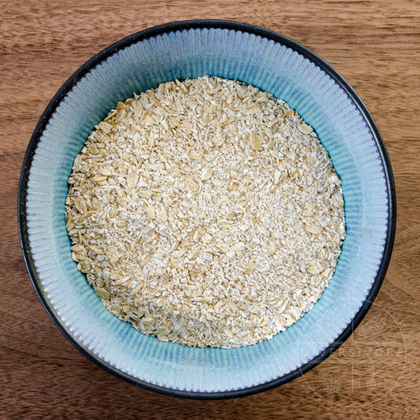 Oats after partially blending in a spice grinder