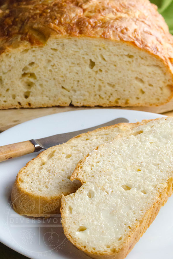 Rosemary Cheddar Bread slices on a plate