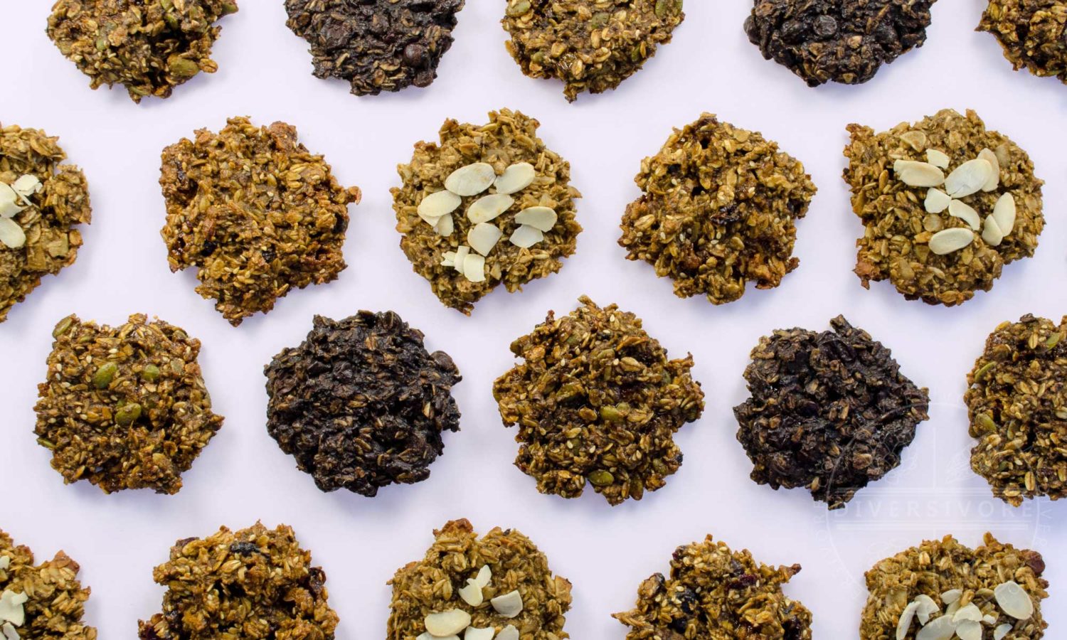 High protein breakfast cookies with four different variations