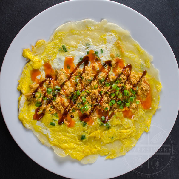 Dan bing with pork floss and scallions