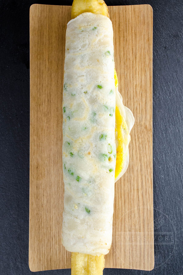 Dan Bing - Taiwanese egg crepes (shown here with youtiao)