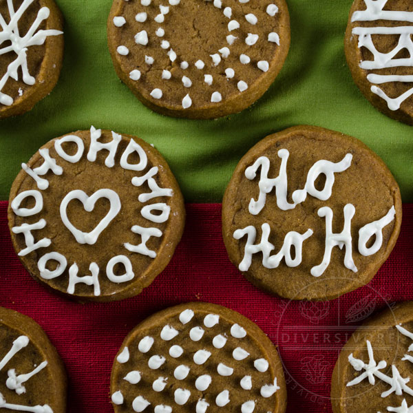 Gingerbread shortbread cookies with royal icing