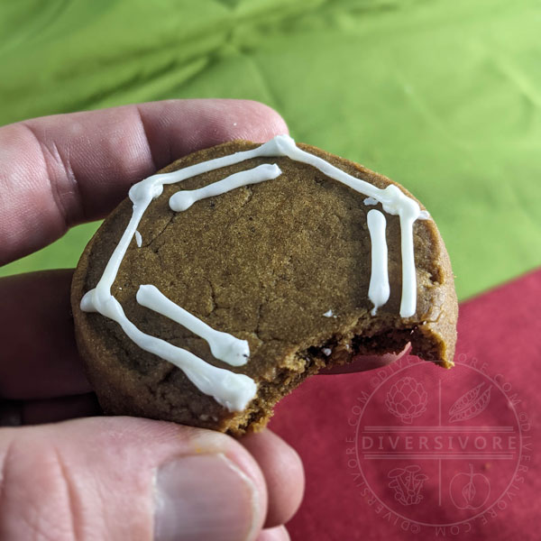 Chemical structure of benzene iced on a gingerbread shortbread cookie